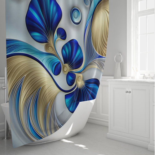 Orren Ellis Emeteria Abstract Shower Curtain Wayfair